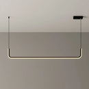 DecorBites™ Modern LED Black Island Hanging Lamp Kit - Sleek Metal Half Rectangle Design with Adjustable Warm/White Lighting