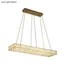 DecorBites™ Modern LED Crystal Island Chandelier - Rectangular Pendant for Dining Room Décor