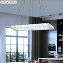 DecorBites™ Modern LED Crystal Island Chandelier - Rectangular Pendant for Dining Room Décor
