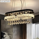 DecorBites™ Modern LED Crystal Pendant Light with Stainless Steel Frame and Tassel Accents