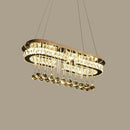 DecorBites™ Modern LED Crystal Pendant Light with Stainless Steel Frame and Tassel Accents