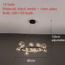 DecorBites™ Modern LED Glass Chandelier with Adjustable Cord