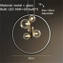 DecorBites™ Modern LED Glass Chandelier with Adjustable Cord