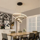 DecorBites™ Modern LED Ring Pendant Chandelier - Black