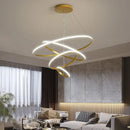 DecorBites™ Modern LED Ring Pendant Chandelier - Black
