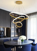 DecorBites™ Modern LED Ring Pendant Chandelier - Black