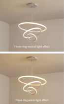 DecorBites™ Modern LED Ring Pendant Chandelier - Black