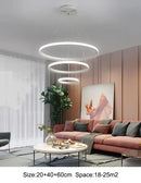 DecorBites™ Modern LED Ring Pendant Chandelier - Black