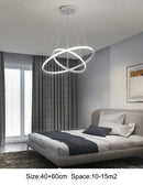 DecorBites™ Modern LED Ring Pendant Chandelier - Black