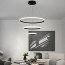 DecorBites™ Modern LED Ring Pendant Chandelier - Black