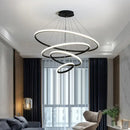 DecorBites™ Modern LED Ring Pendant Chandelier - Black