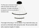 DecorBites™ Modern LED Ring Pendant Chandelier - Black