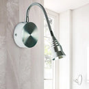 Modern chrome gooseneck sconce lamp bedroom direct wired electric
