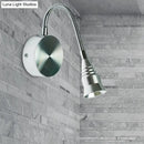 Modern chrome gooseneck sconce lamp bedroom direct wired electric