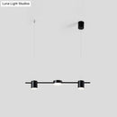 DecorBites™ Modern Linear Metallic Chandelier Light - 3/5 Heads Black/Gold Hanging Lamp with Rotatable Shade - Warm/White Light