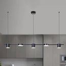 DecorBites™ Modern Linear Metallic Chandelier Light - 3/5 Heads Black/Gold Hanging Lamp with Rotatable Shade - Warm/White Light