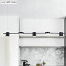 DecorBites™ Modern Linear Metallic Chandelier Light - 3/5 Heads Black/Gold Hanging Lamp with Rotatable Shade - Warm/White Light