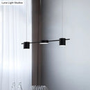 DecorBites™ Modern Linear Metallic Chandelier Light - 3/5 Heads Black/Gold Hanging Lamp with Rotatable Shade - Warm/White Light