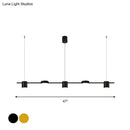 DecorBites™ Modern Linear Metallic Chandelier Light - 3/5 Heads Black/Gold Hanging Lamp with Rotatable Shade - Warm/White Light