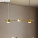 DecorBites™ Modern Linear Metallic Chandelier Light - 3/5 Heads Black/Gold Hanging Lamp with Rotatable Shade - Warm/White Light