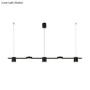 DecorBites™ Modern Linear Metallic Chandelier Light - 3/5 Heads Black/Gold Hanging Lamp with Rotatable Shade - Warm/White Light