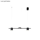 DecorBites™ Modern Linear Metallic Chandelier Light - 3/5 Heads Black/Gold Hanging Lamp with Rotatable Shade - Warm/White Light
