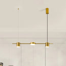 DecorBites™ Modern Linear Metallic Chandelier Light - 3/5 Heads Black/Gold Hanging Lamp with Rotatable Shade - Warm/White Light