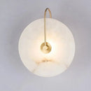 Modern onyx and black metal modern marble wall lamp bedroom sconce