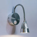 Modern metal led chrome finish gooseneck reading light for bedroom