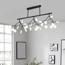 DecorBites™ Modern Metal Linear Island Light: Branching LED Pendant Fixture
