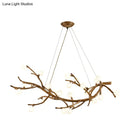 Art deco bronze metal tree branch island light for dining room