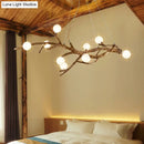 Art deco bronze metal tree branch island light for dining room