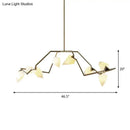 DecorBites™ Modern Milk Glass Tree Branch Ceiling Suspension Lamp, Black/Gold Hanging Light Fixture - 5/8 Bulbs for Dining Room
