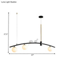 DecorBites™ Modern Mini Milk Glass Island Lamp with Bird Decoration - 3-Head suspension pendant in Black-Brass