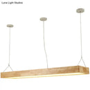 Modern minimalist beige wood led island pendant kitchen light