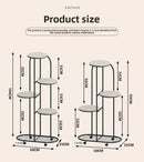 Modern gold 5 tier plant stand with wheels living room flower rack