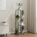 Modern gold 5 tier plant stand with wheels living room flower rack