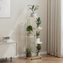 Modern gold 5 tier plant stand with wheels living room flower rack