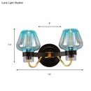 Blue Glass Mushroom Sconce