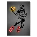 DecorBites™ Modern Neon Sports Star Wall Art Print