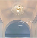 Modern green leaf glass e27 ceiling lights for bedroom interiors