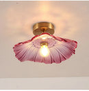 Modern green leaf glass e27 ceiling lights for bedroom interiors