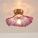 Modern green leaf glass e27 ceiling lights for bedroom interiors