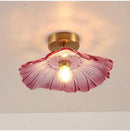 Modern green leaf glass e27 ceiling lights for bedroom interiors