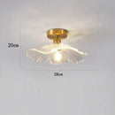 Modern green leaf glass e27 ceiling lights for bedroom interiors
