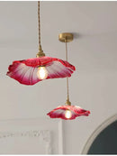 Modern green leaf glass e27 ceiling lights for bedroom interiors