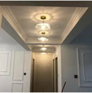 Modern green leaf glass e27 ceiling lights for bedroom interiors