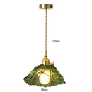 Modern green leaf glass e27 ceiling lights for bedroom interiors