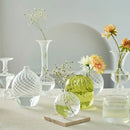Modern nordic glass ribbed vase set living room decor