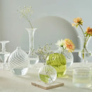Modern nordic glass ribbed vase set living room decor